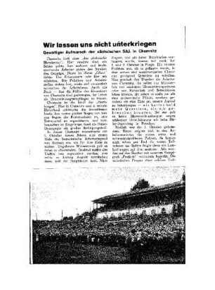 Wir lassen uns nicht unterkriegen