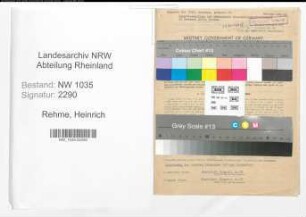 Entnazifizierung Heinrich Rehme , geb. 10.05.1888 ()
