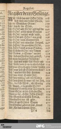 Register derer Gesänge