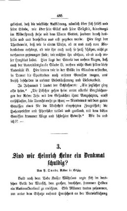 Sind wir Heinrich Heine ein Denkmal schuldig?