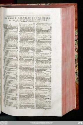 III. Index, Rerum Et Vocum Observatione Dignarum In XIII. Libris De Tribus Elohim Occurrentium.