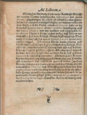Ad Lectorem.