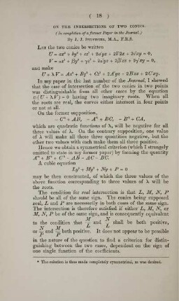 On the intersections of two conics.