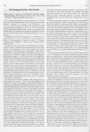 351-353 [Rezension] The roots of Egyptian Christianity