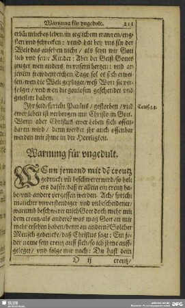 Warnung für ungedult