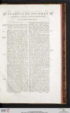 Joannis de Polemar Archidiaconi Barcinonensis, Apostolici palatii causarum Auditoris - Oratio
