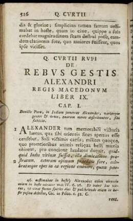 Q. Curtii Rufi De Rebus Gestis Alexandri Regis Macedonum Liber IX.