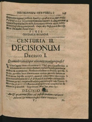 Centuria III. Decisionum