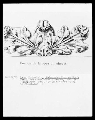 Laon: Kathedrale, Aufriss Ostfassade, Rosette (Detail vom Rande)