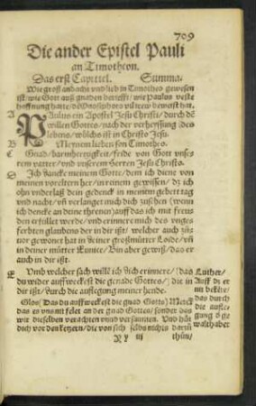 Die ander Epistel Pauli an Timotheon.