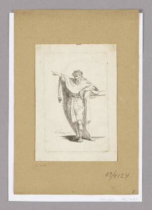 Bärtiger Mann in einem Gewand, Blatt 2 der Folge "Premier Recueill de Figures Drapées"