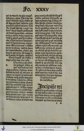 Incipiunt trigintasex excommunicationes reservate sedi apostolice.