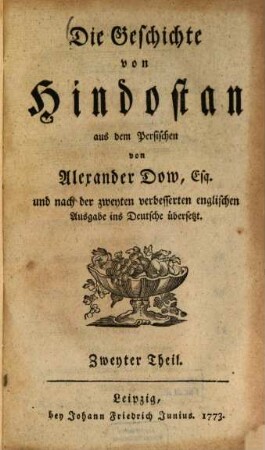 Die Geschichte von Hindostan, Zweyter Theil