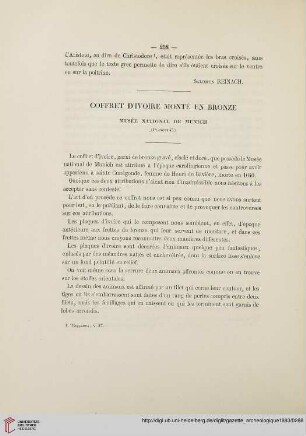 Coffret d’ivoire monté en bronze: Musée National de Munich