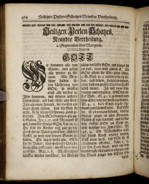 Heiligen Perlen-Schatzes. Neundte Vertheilung