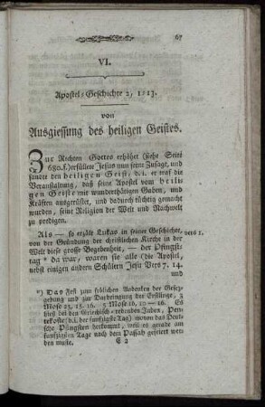 VI. Apostel-Geschichte 2, 1-13.