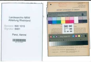 Entnazifizierung Aenne Panz , geb. 18.12.1891 (Mitinhaber)