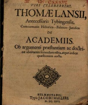 Commentatio hist. pol. iur. de academiis