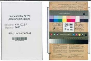 Entnazifizierung Hanna Gertrud Attin , geb. 04.01.1911 (Technische Lehrerin)