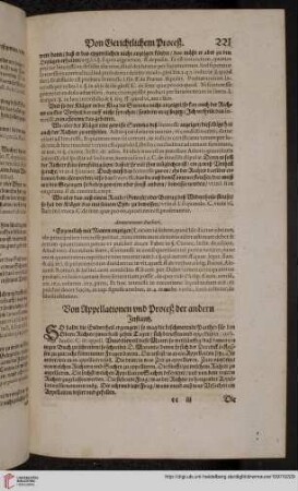 Von Appellationen und Proceß der andern Instantz.
