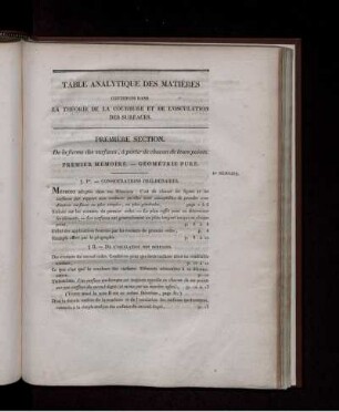 Table Analytique des Matières.