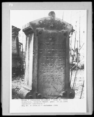 Grabstein von Leopold Mayer (gestorben 1881.11.11)