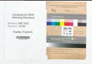 Entnazifizierung Friedrich Koetter , geb. 21.03.1915 (Polizeibeamter)
