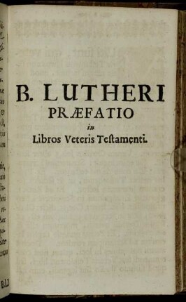 B. Lutheri Præfatio in Libros Veteris Testamenti.