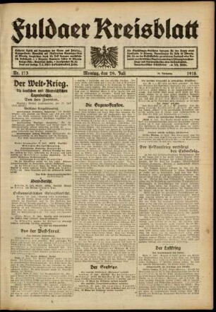 Ausgabe vom Montag, den 29. Juli 1918.