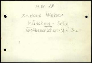 Adresse H. Weber
