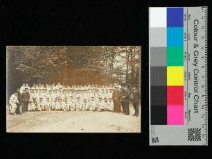 Mannschaft, Gruppenfoto - Postkarte adressiert an Matr. K. Vogler W. Hafen, Netzsperrkommando