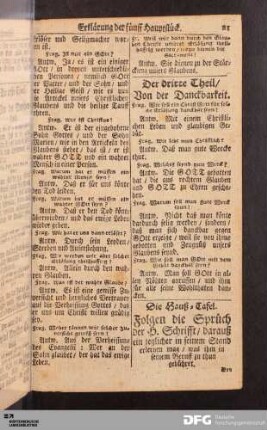 Die Hauß-Tafel.
