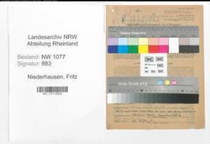 Entnazifizierung Fritz Niederhausen , geb. 15.07.1902 (Polizist)