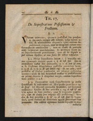 70-72, Tit. 17 De Sequestratione Possessionum Fructuum