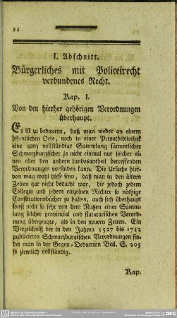 I. Abschnitt. Bürgerliches mit Policeirecht verbundenes Recht