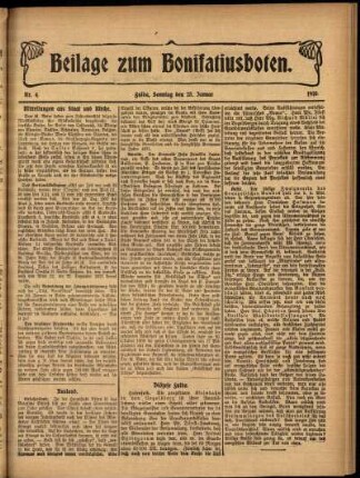 Zweite Ausgabe vom Sonntag, den 23. Januar 1910.