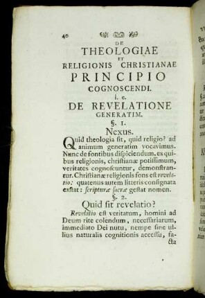 De Theologiae Religionis Christianae Principio cognoscendi.