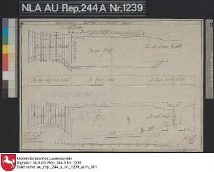 Grundriß des Kolks und des steinernen Verlaats in OSTGROSSEFEHN Zeichnung von Richter Papier Format 46,5x33,4 M 1:125