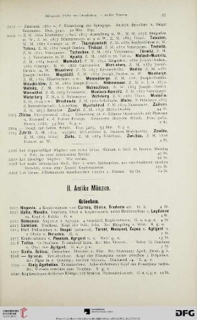 II. Antike Münzen (Nr. 2210-2318)