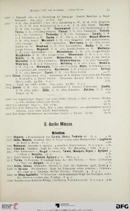 II. Antike Münzen (Nr. 2210-2318)
