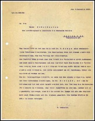 A. von Gerkan an T. Wiegand