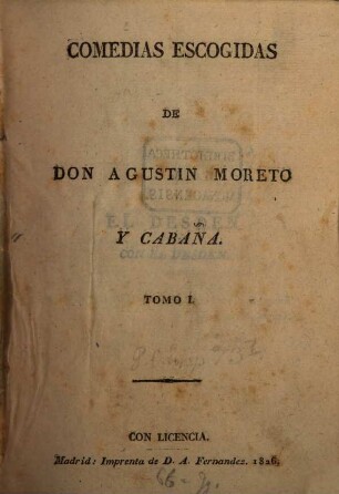Comedias escogidas, 1