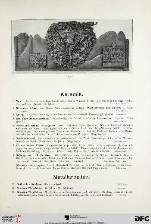 Metallarbeiten (Nr. 10-67)