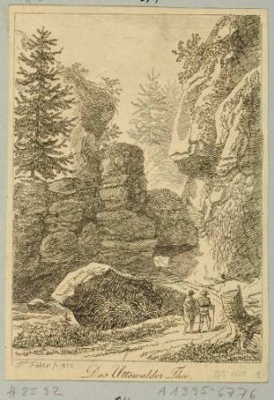 Das Felsentor im Uttewalder Grund nördlich von Wehlen in der Sächsischen Schweiz