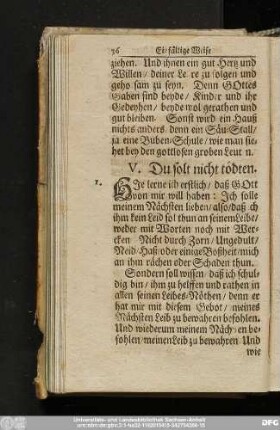 V. Vu solt nicht tödten.