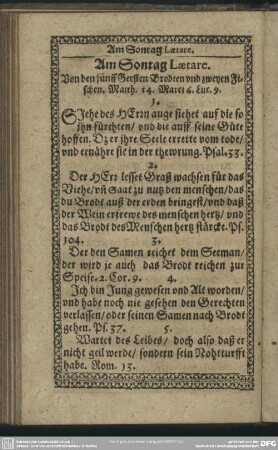 Am Sontag Laetare