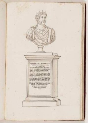 Bildnisbüste des römischen Kaisers Valens Thessalonicus, in: Series continuata omnium Imperatorum [...], Bd. 1, Bl. 69