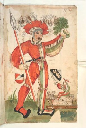 Schembartläufer mit Wappen und Hölle: Narrrenfresser, 1522