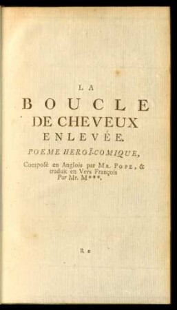 La Boucle De Cheveux Enlevée