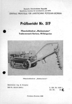 Pflanzlochbohrer „Mechanisator"
